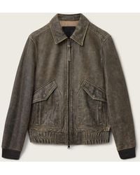 AllSaints - Marland Aviator Leather Jacket - Lyst