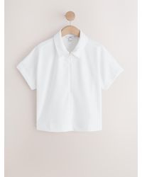 Next - Short Sleeved Polo Zip Top - Lyst