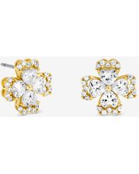 Jon Richard - Plated And Crystal Clover Stud Earrings - Lyst