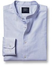Charles Tyrwhitt - Kragenloses, Schmale Passform, Stretch, Oxford-Hemd Von Mit Streifen Aus 100 % Baumwolle - Lyst