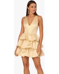 Adrianna Papell - Adrianna By Metallic Jacquard Mini Dress - Lyst