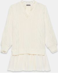 Mint Velvet - Cable Knit Gathered Hem Mini Dress - Lyst