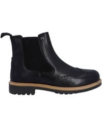 HUNTER - Cawdor Brogues Dealer Leather Chelsea Boots - Lyst
