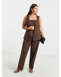 Simply Be - Barrel Leg Linen Trousers - Lyst