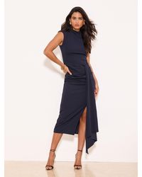 lipsy halter neck asymmetric bodycon dress Cut-Out Halterneck Bodycon Midaxi Dress in Black - 10