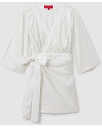 Halston - Sequin Side Tie Mini Dress, & Camel - Lyst