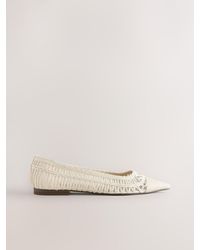 Next - Forever Comfort Point Toe Raffia Flats - Lyst