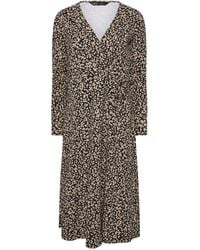 M Com - Petite Inky Long Sleeve Wrap Dress - Lyst