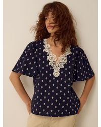 Monsoon - Janey Printed Jersey Top - Lyst