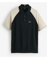 BOSS - Regular-Fit Quarter Zip Logo Polo Shirt - Lyst