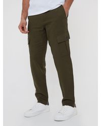 Threadbare - Linen Blend Cargo Trousers - Lyst
