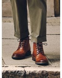 Next - Tan Toecap Leather Boots - Lyst