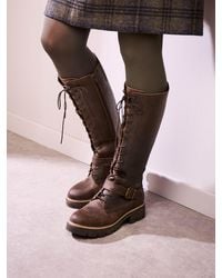 Celtic & Co. - Strap Detail Lace Up Knee Boots - Lyst