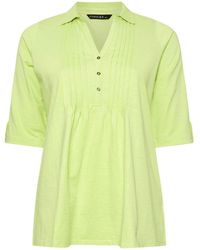 Evans - Pintuck Slub Henley 100% Cotton Top - Lyst