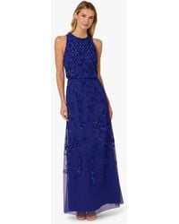 Adrianna Papell - Blouson Bead Long Dress - Lyst