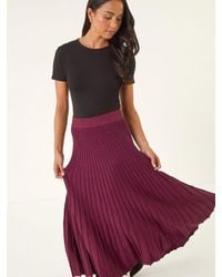 Roman - Petite Metallic Knit Midi Skirt - Lyst