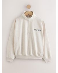 Self - Oatmeal Half Zip Sweatshirt - Lyst