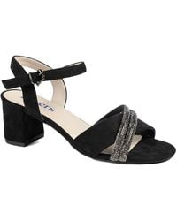 Pavers - Block Heel Embellished Toe Sandals - Lyst