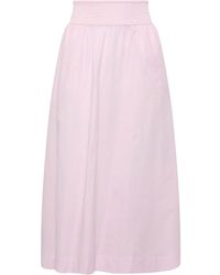 PixieGirl Petite - Pixiegirl Petite Poplin Shirred Midi Skirt - Lyst