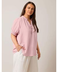 Evans - Frilled Tie Neck Blouse - Lyst