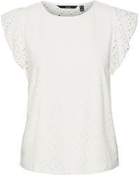 Vero Moda - Broderie Short Sleeve T-Shirt - Lyst