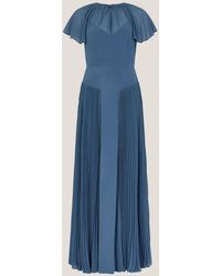 Monsoon - Madison Flutter Sleeve Pleated Bridesmaid Dress - Lyst