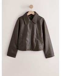 Next - Faux Leather Jacket - Lyst
