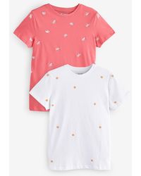 JD Williams - 2 Pack Of Embroidered Crew Neck T-Shirts - Lyst