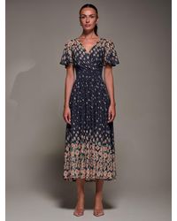 Jolie Moi - Mirrored Mesh Short Sleeve Midaxi Dress - Lyst