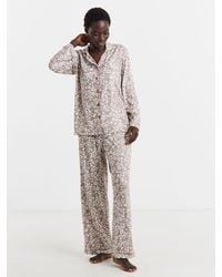 Simply Be - Animal Print Pretty Secrets Soft Knit Button Through Pyjamas Set - Lyst