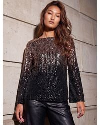 Roman - Ombre Sequin Crew Neck Top - Lyst