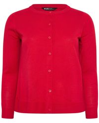 Yours Curve - Fine Gauge Button Through Cardigan - Lyst