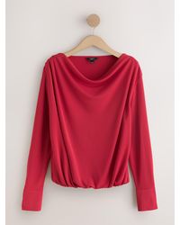 Next - Long Sleeved Drape Bubblehem Top - Lyst