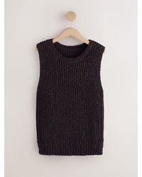 Next - Chocolate Open Knitted Tank Top - Lyst