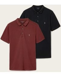 AllSaints - Allsaints Reform Short Sleeve Polo Shirts 2 Pack - Lyst