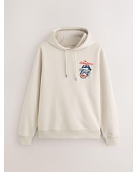 Next - Ecru Neutral Rolling Stones Licence Graphic Overhead Hoodie - Lyst