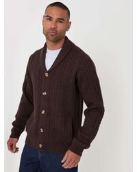 Threadbare - Cable Knit Shawl Cardigan - Lyst
