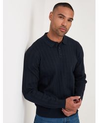 Threadbare - Textured Cable Knit Polo Jumper - Lyst