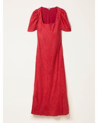 FatFace - Fatface Luna Petite Square Neck Jacquard Midi Dress - Lyst