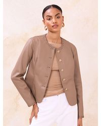 Lipsy - Whipstitch Detail Collarless Jacket - Lyst