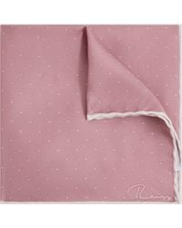 Reiss - Liam - Pink Polka Dot Silk Pocket Square, One - Lyst