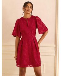 Love & Roses - Floral Structured Jacquard Mini Dress - Lyst