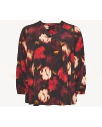 Evans - Blurred Floral Top - Lyst