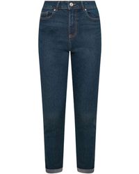 M Com - Darkwash Straight Leg Boyfriend Jeans - Lyst