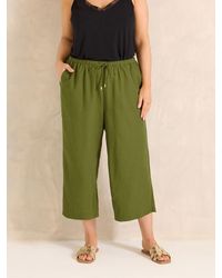Evans - Linen Blend Cropped Trousers - Lyst