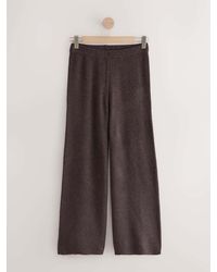 Self - Chocolate Knitted Wide Leg Joggers - Lyst