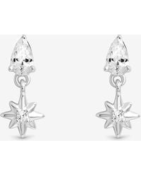 Simply Silver - Cubic Zirconia Celestial Mini Drop Earrings - Lyst
