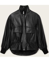 AllSaints - Flor Leather Jacket - Lyst