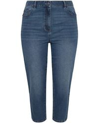 Evans - Cropped Straight Leg Jeans - Lyst