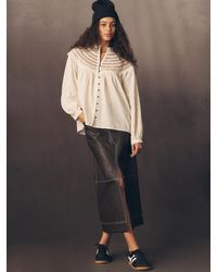 Anthropologie - Pilcro Lace Yoke Peasant Blouse - Lyst
